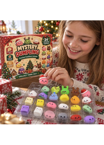KALENDARZ ADWENTOWY SQUISHY MYSTERY DUMPLING GNIOTKI PREZENT ŚWIĘTA ZESTAW