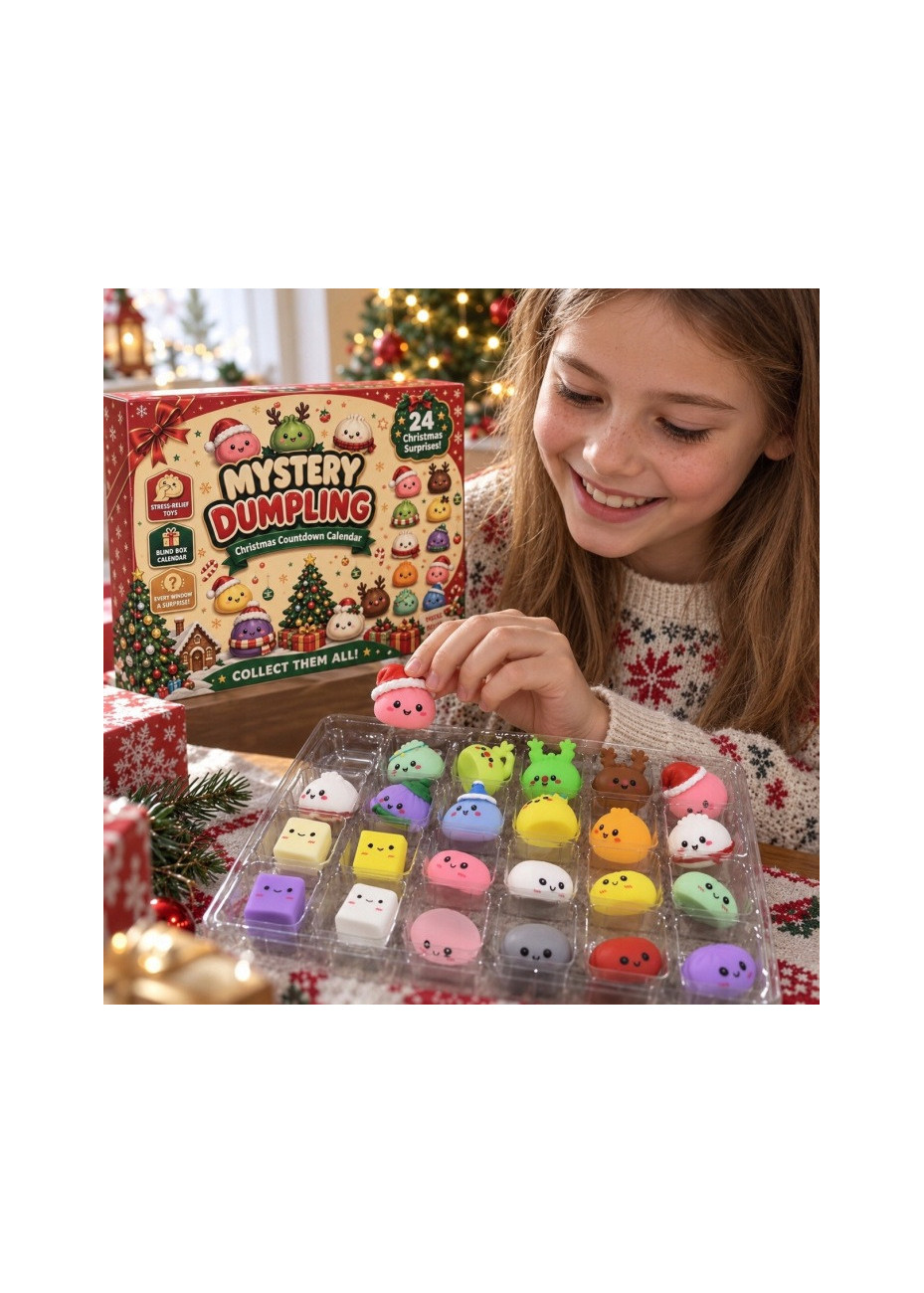 KALENDARZ ADWENTOWY SQUISHY MYSTERY DUMPLING GNIOTKI PREZENT ŚWIĘTA ZESTAW