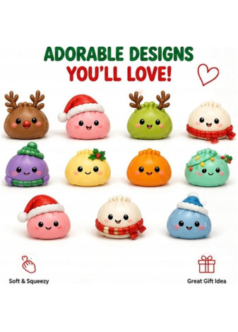KALENDARZ ADWENTOWY SQUISHY MYSTERY DUMPLING GNIOTKI PREZENT ŚWIĘTA ZESTAW