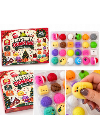 KALENDARZ ADWENTOWY SQUISHY MYSTERY DUMPLING GNIOTKI PREZENT ŚWIĘTA ZESTAW